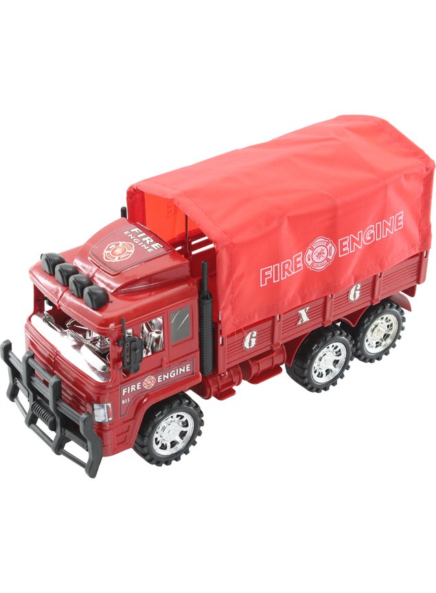 Brinquedo Caminhão Miniatura Bombeiros Resgate Vermelho A Fricção