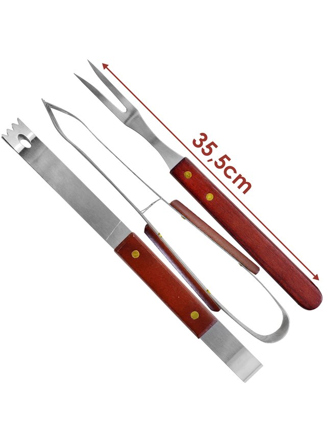 Kit churrasco tábua, garfo e faca Tramontina 7 210491