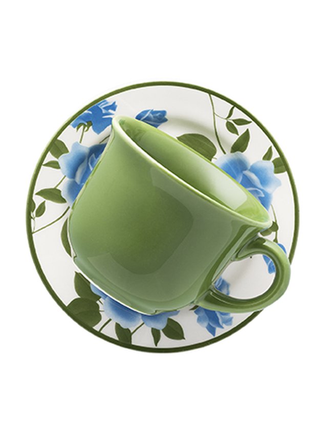Jogo 6 Xícaras de Chá com Pires Cerâmica 200ml Biona