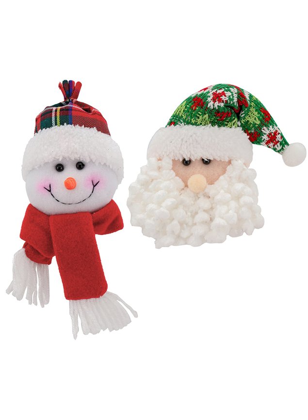 Jogo Papai Noel E Boneco De Neve Iluminado Led 20Cm em Promoção na