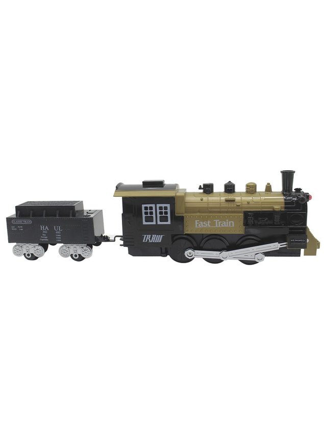 Trem locomotiva solta fumaça brinquedo 