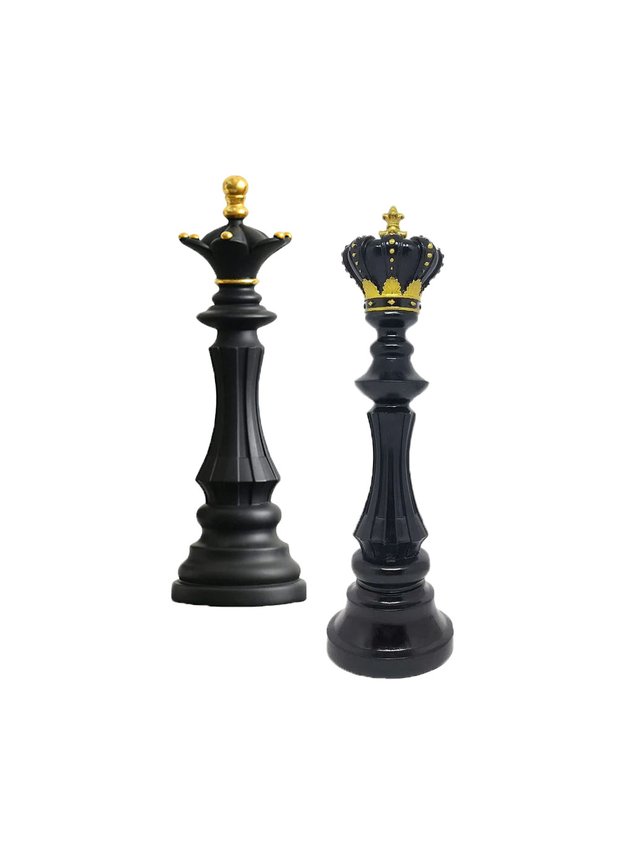 Peça de xadrez rei com fundo preto