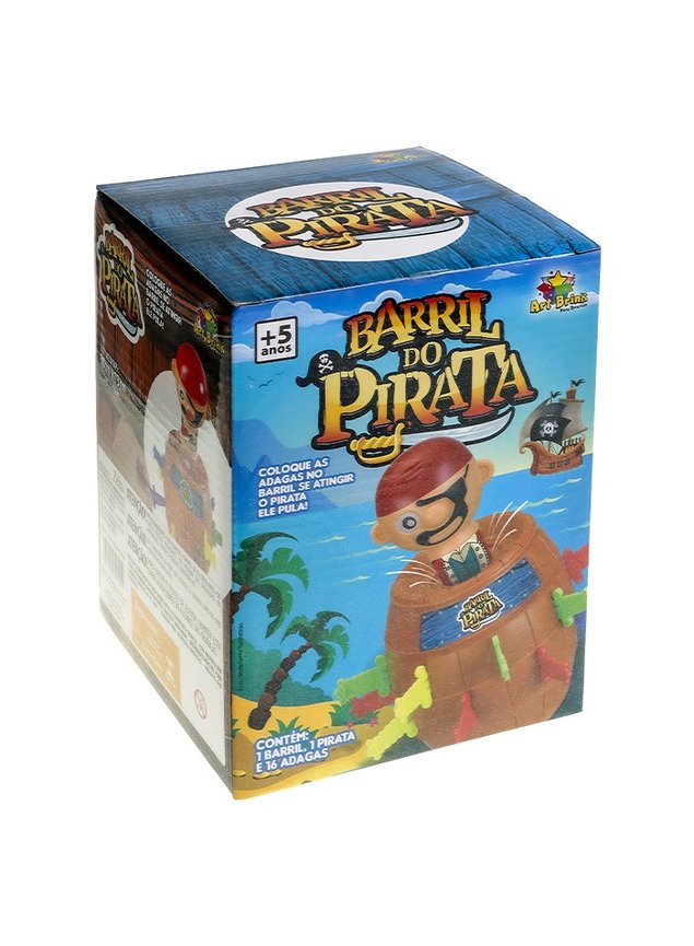 Brinquedo Barril Pula Pirata Pequeno Grande Diversão Crianças