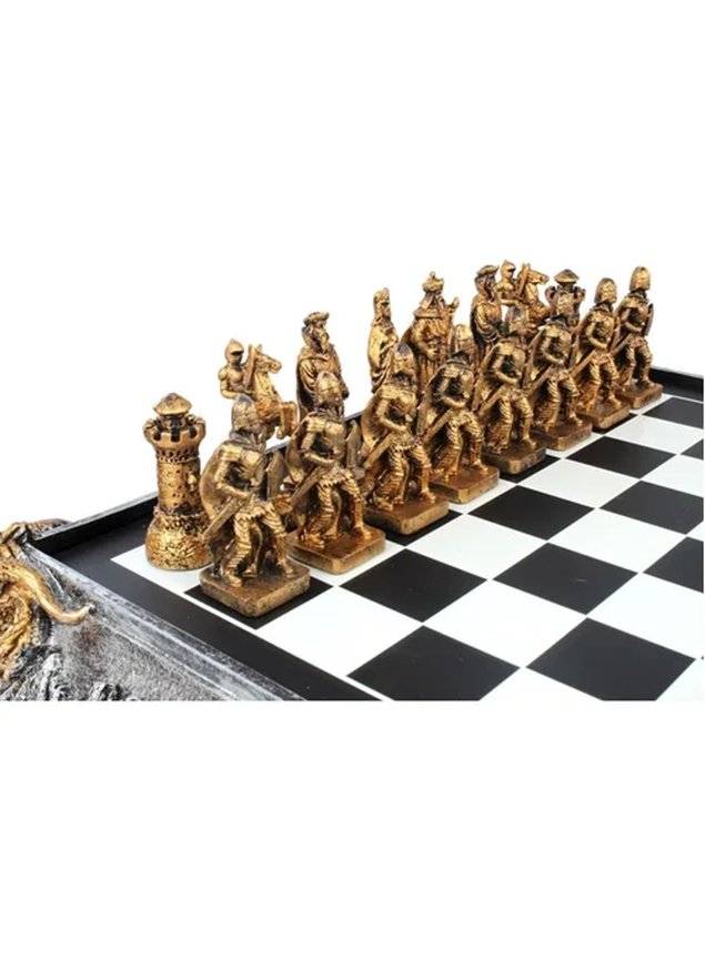 Jogo de xadrez de madeira dobrável de luxo