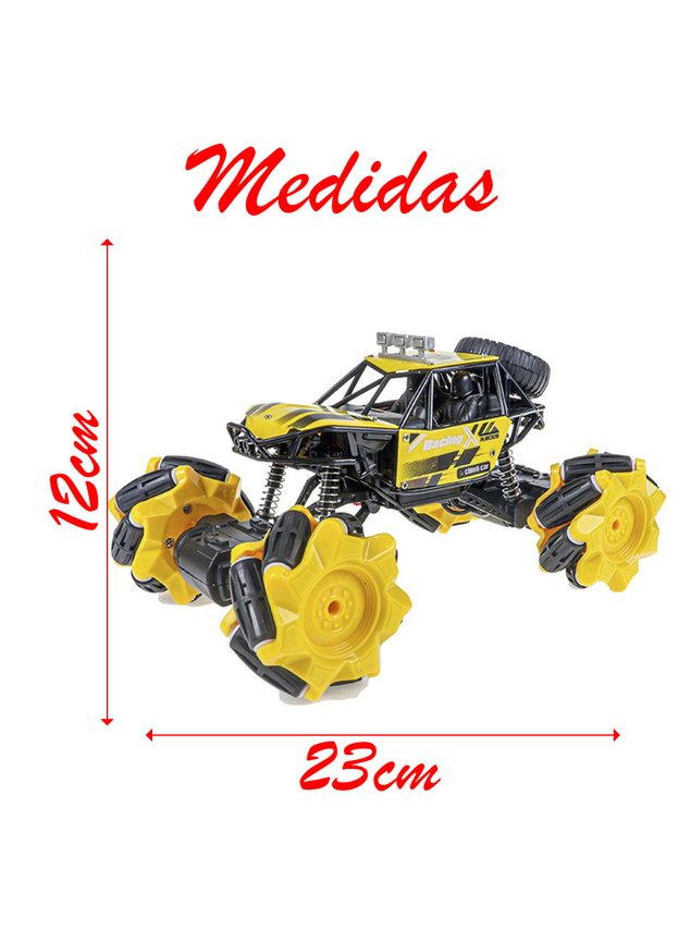 Carro de Controle Remoto Drift c/ Carregador Amarelo